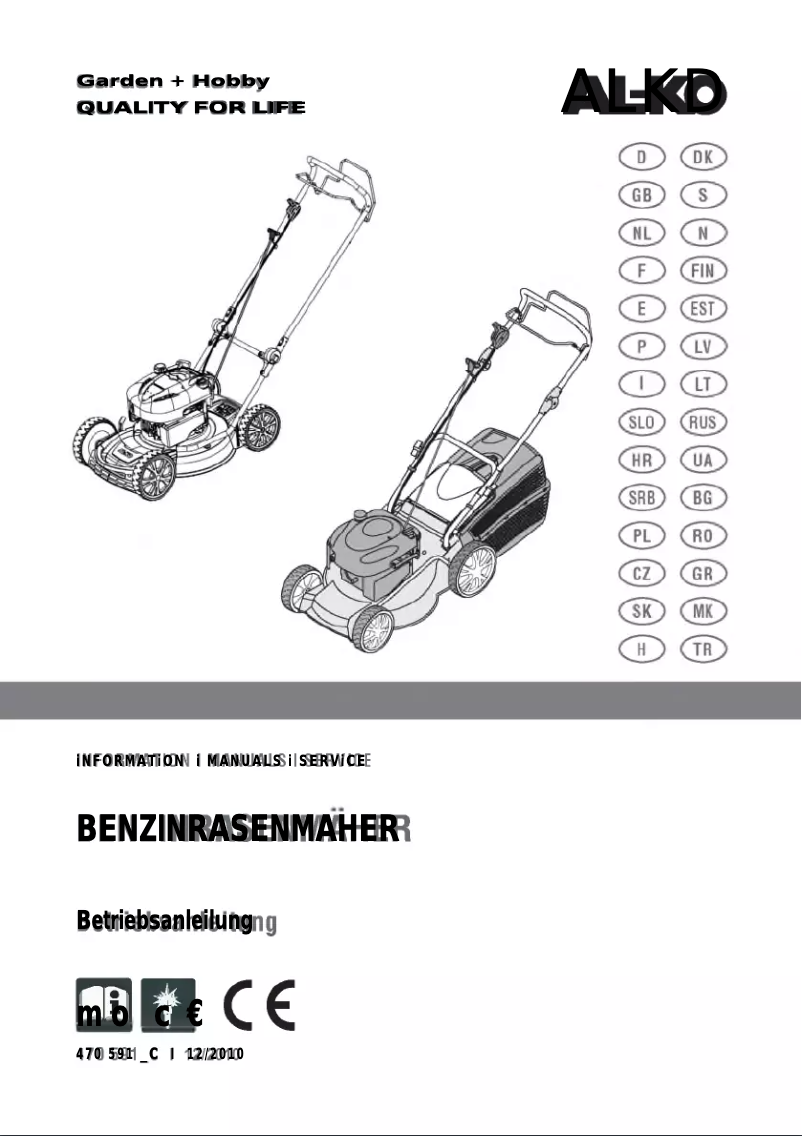 Page 1 of the manual User Manual AL-KO Silver 46 BR-A Comfort