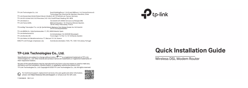Page 1 of the manual User Manual TP-Link TD-W8980