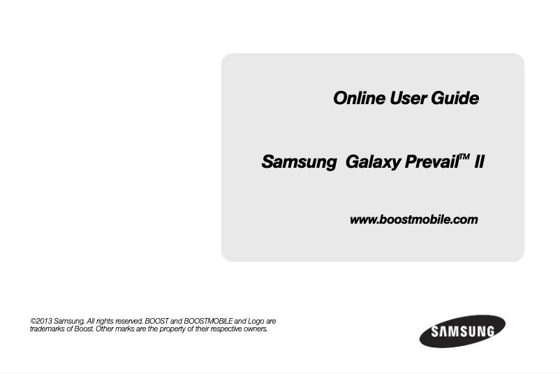 First page image of the manual for Galaxy Prevail II