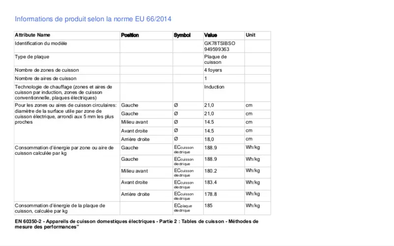 First page image of the manual for GK78TSIBSO