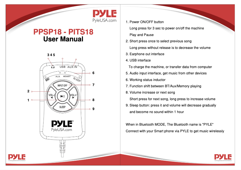 First page image of the manual for PPSP18