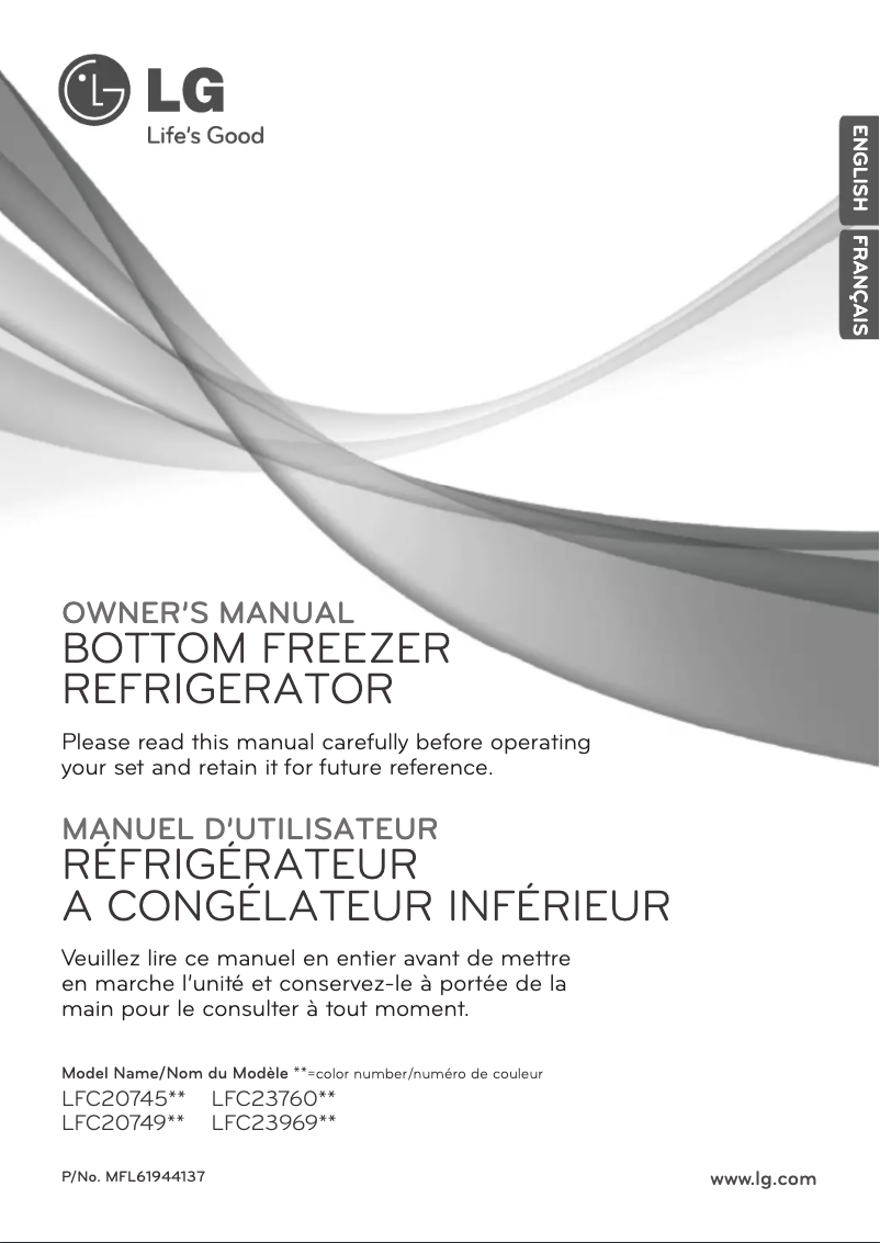 Page 1 of the manual User Manual LG LFC20745SB