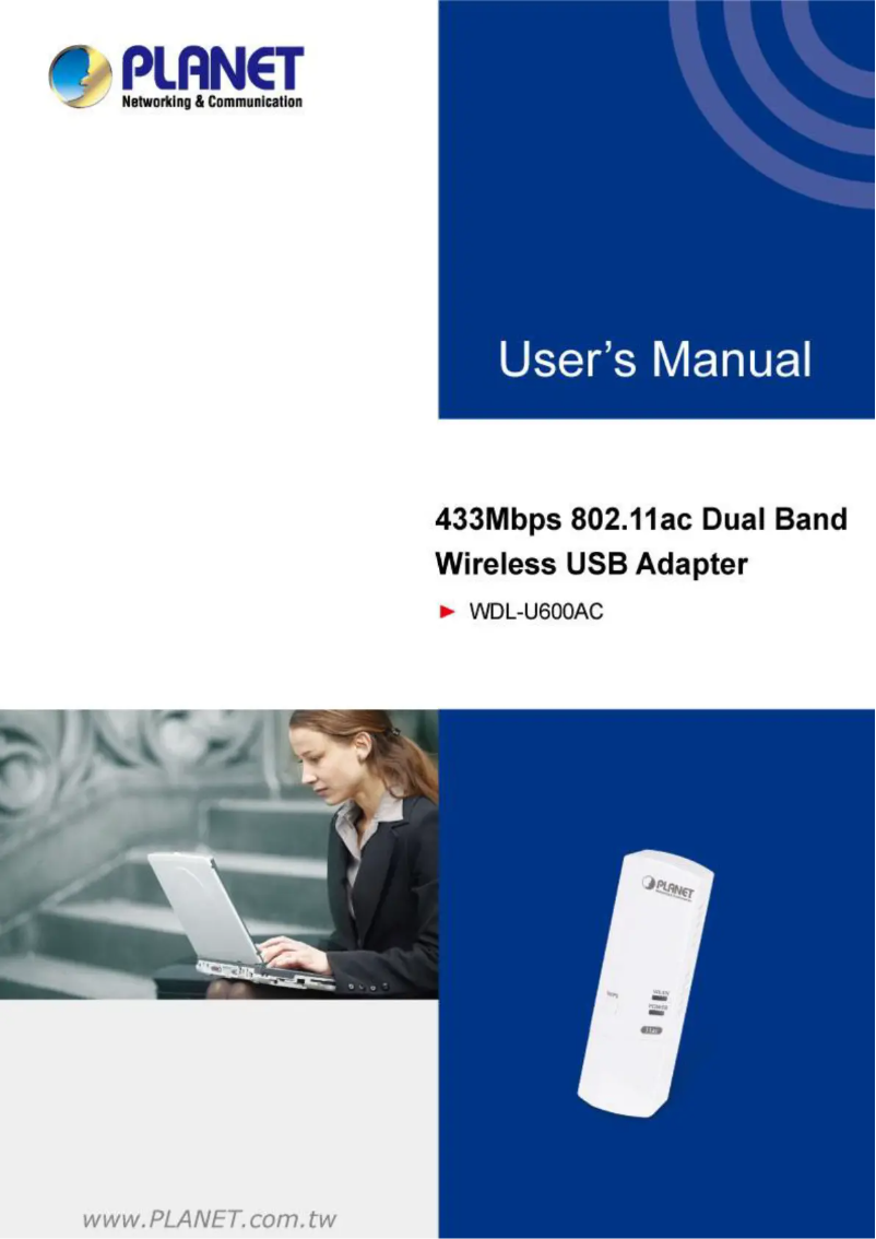 Page 1 of the manual User Manual Planet WDL-U600AC