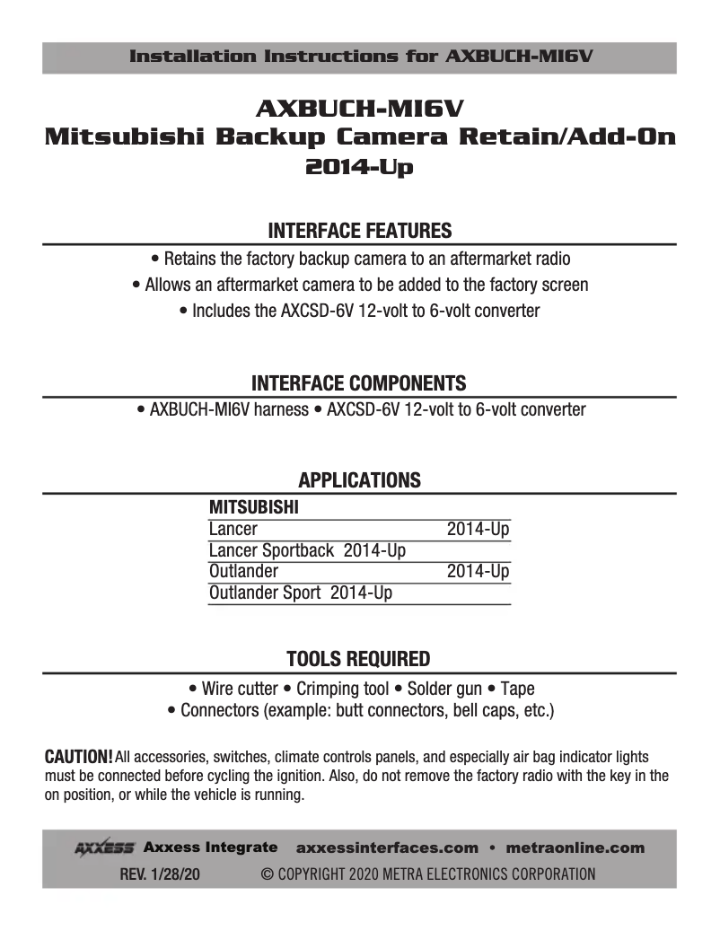 First page image of the manual for AXBUCH-MI6V