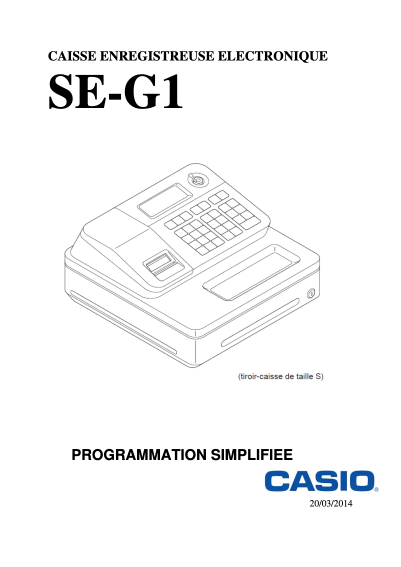 Page 1 of the manual Quick Start Guide Casio SE-G1