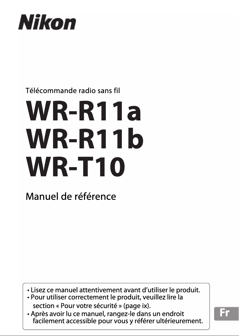 Page 1 of the manual User Manual Nikon WR-R11a