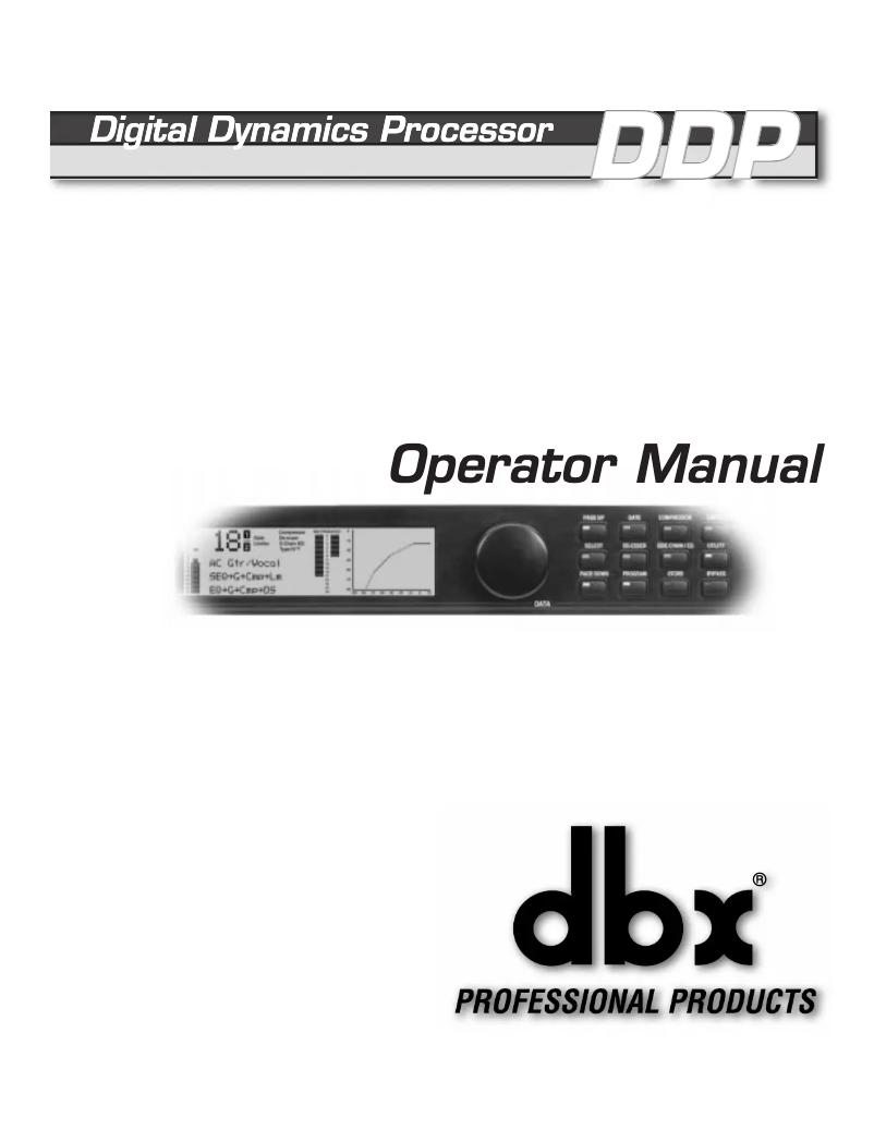 Page 1 of the manual User Manual DBX DDP