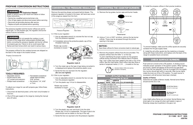 Page 1 of the manual Instructions / Assembly GE JGS760FELDS