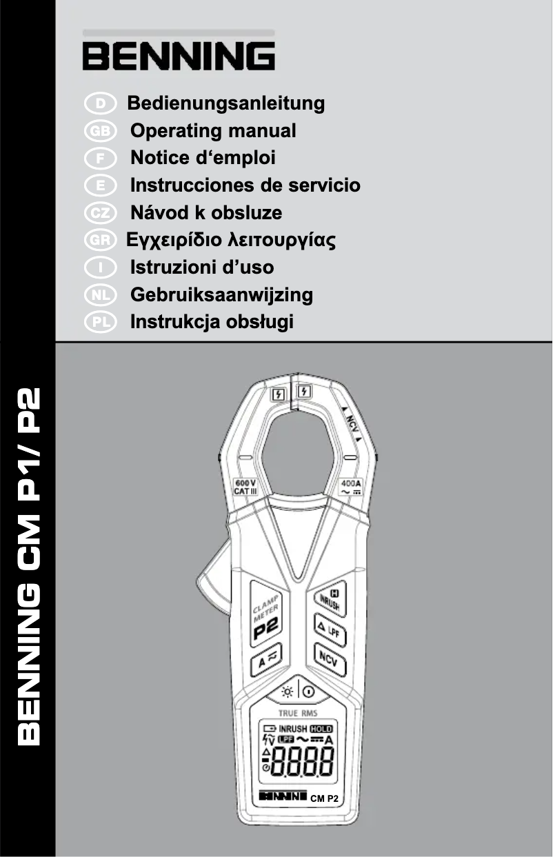 Page 1 of the manual User Manual BENNING CM P2