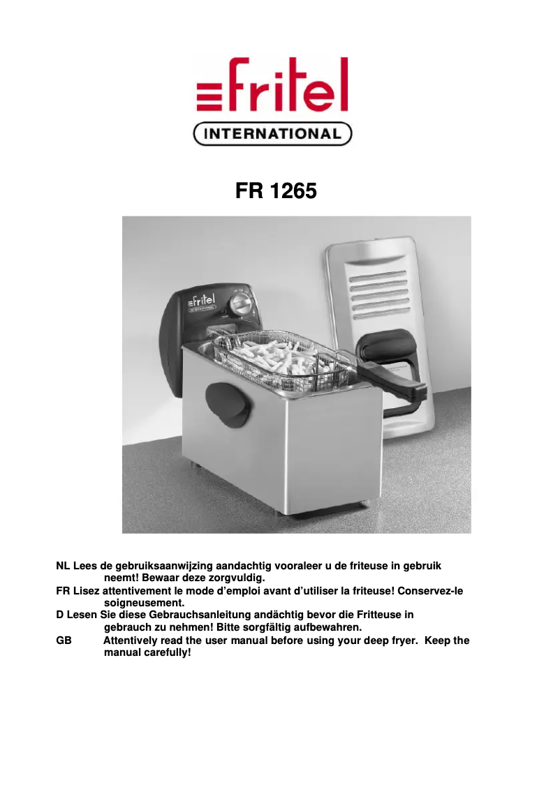 First page image of the manual for FR 1265