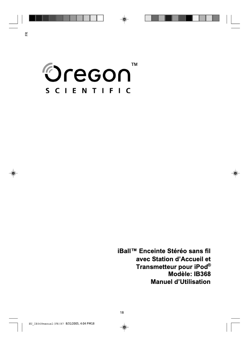 Page 1 of the manual User Manual Oregon Scientific IB368