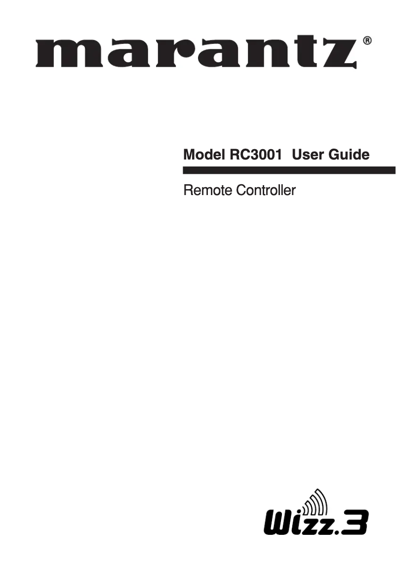 Page 1 of the manual User Manual Marantz RC3001