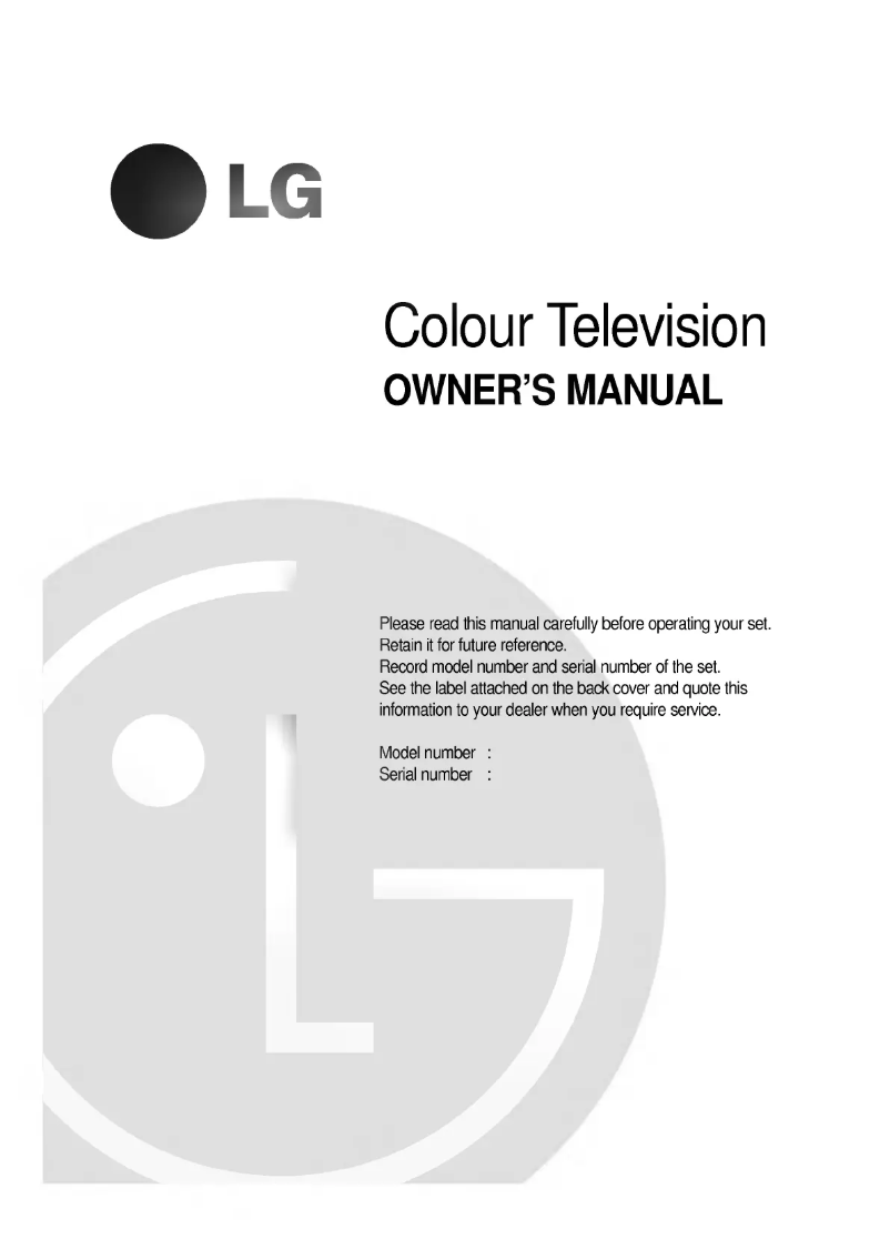 First page image of the manual for CE-29Q10ET