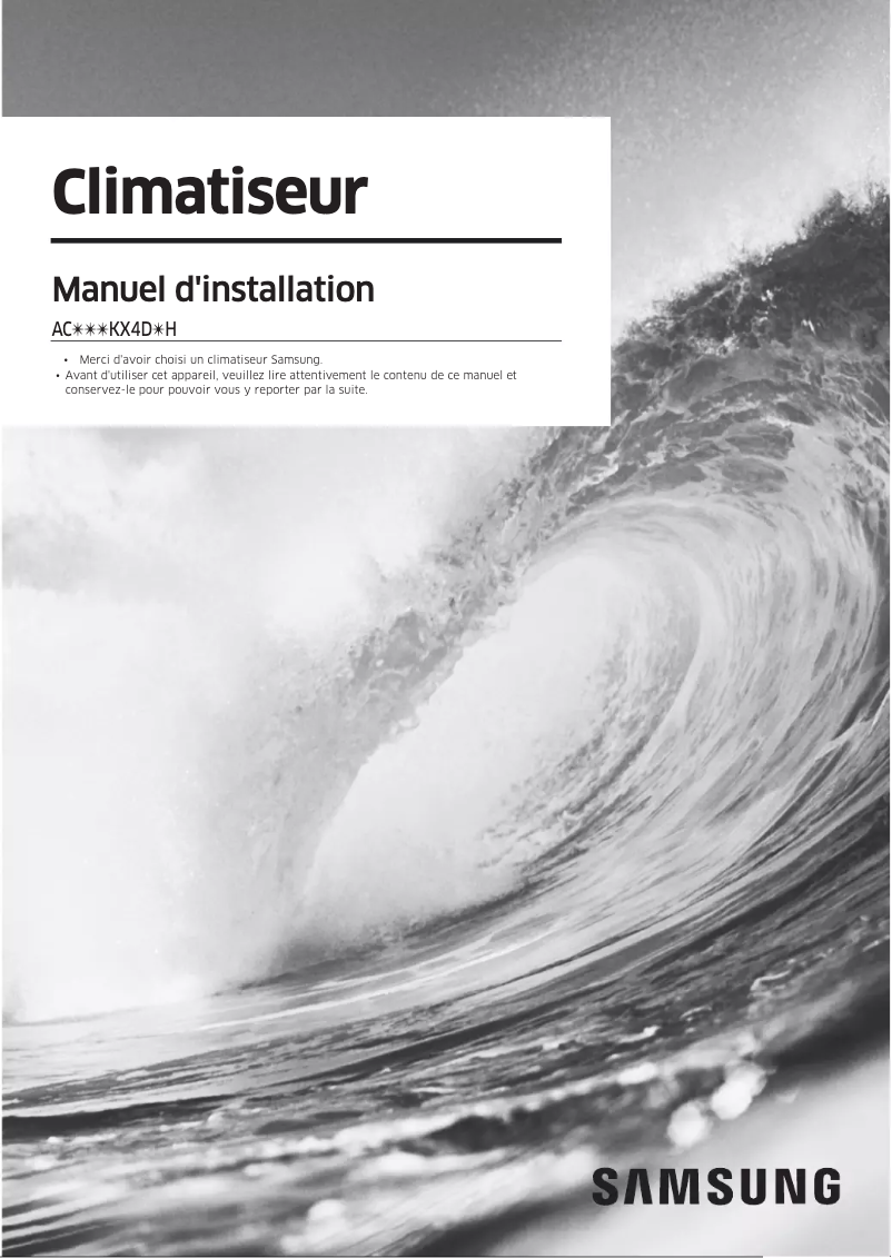 Page 1 of the manual User Manual Samsung AC120KX4DKH