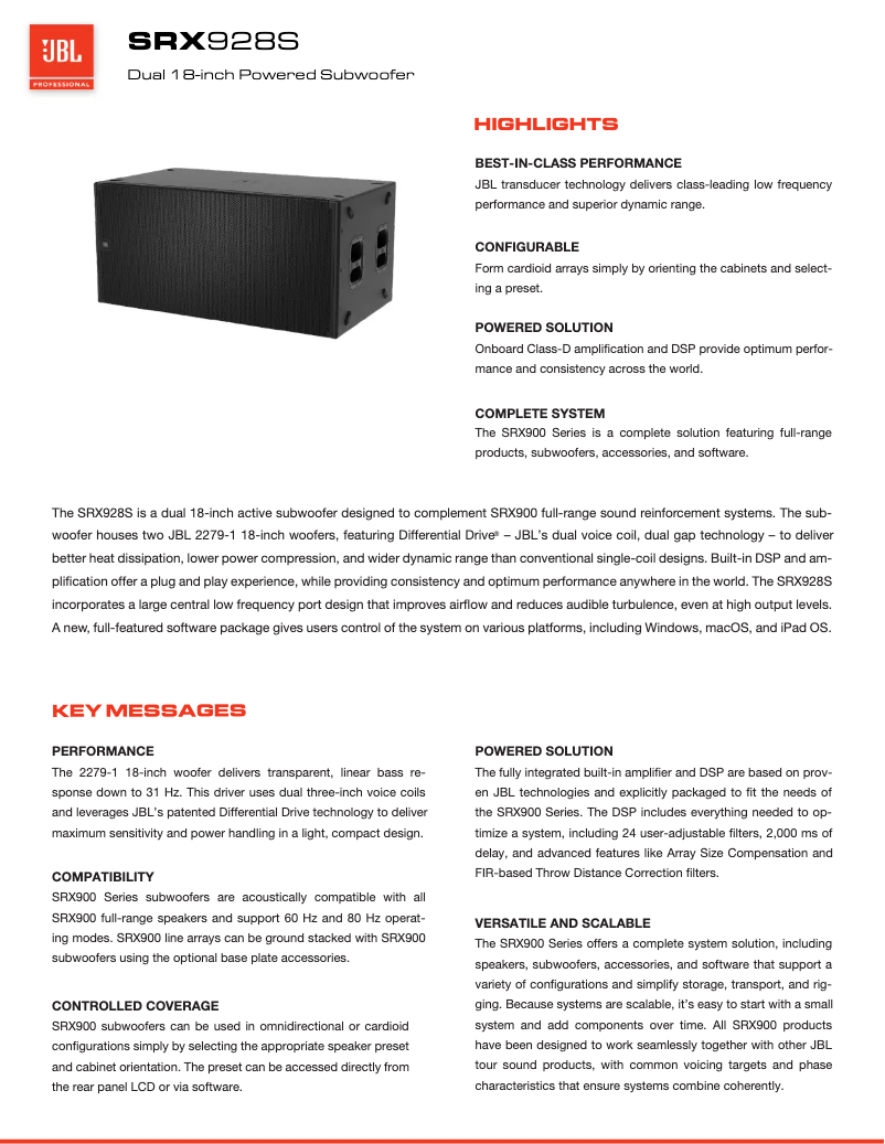 First page image of the manual for SRX928S