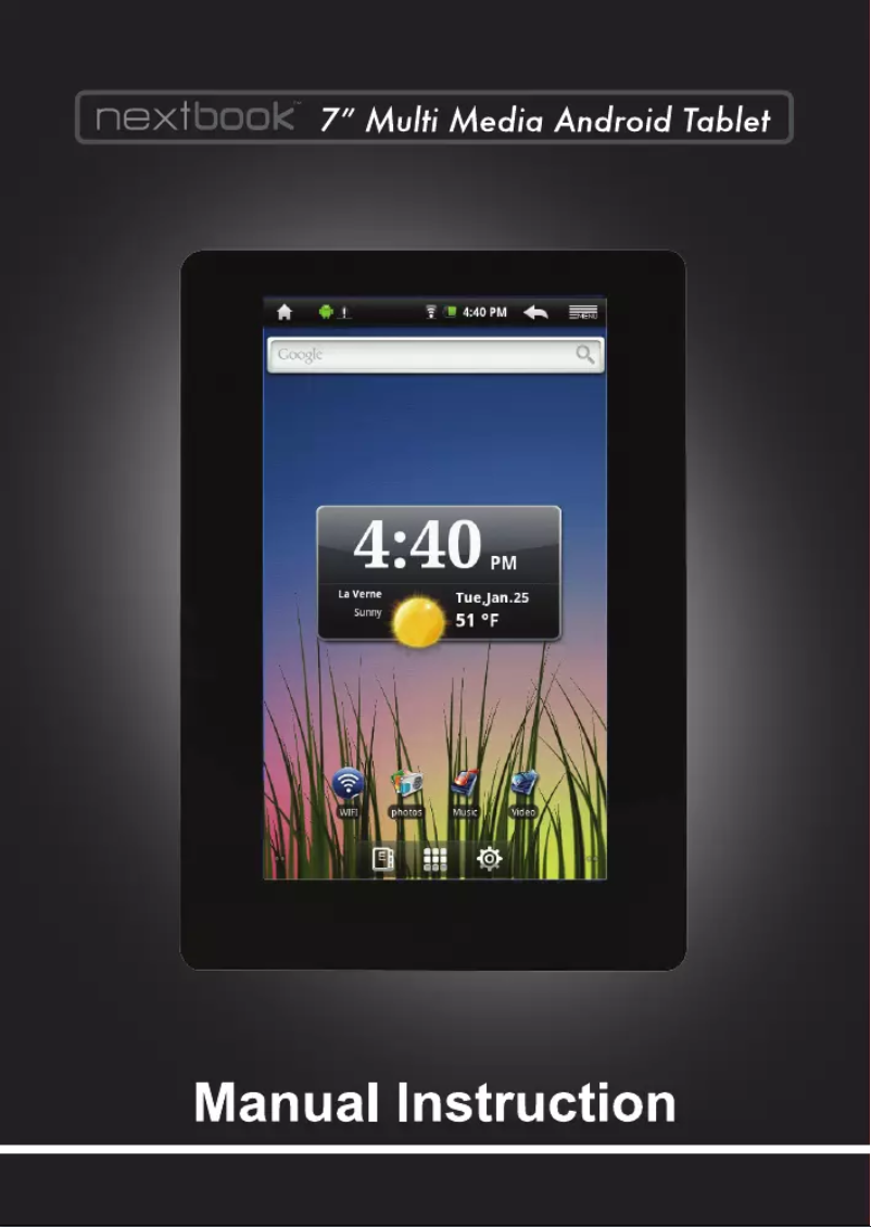 Page 1 of the manual User Manual Nextbook Next6