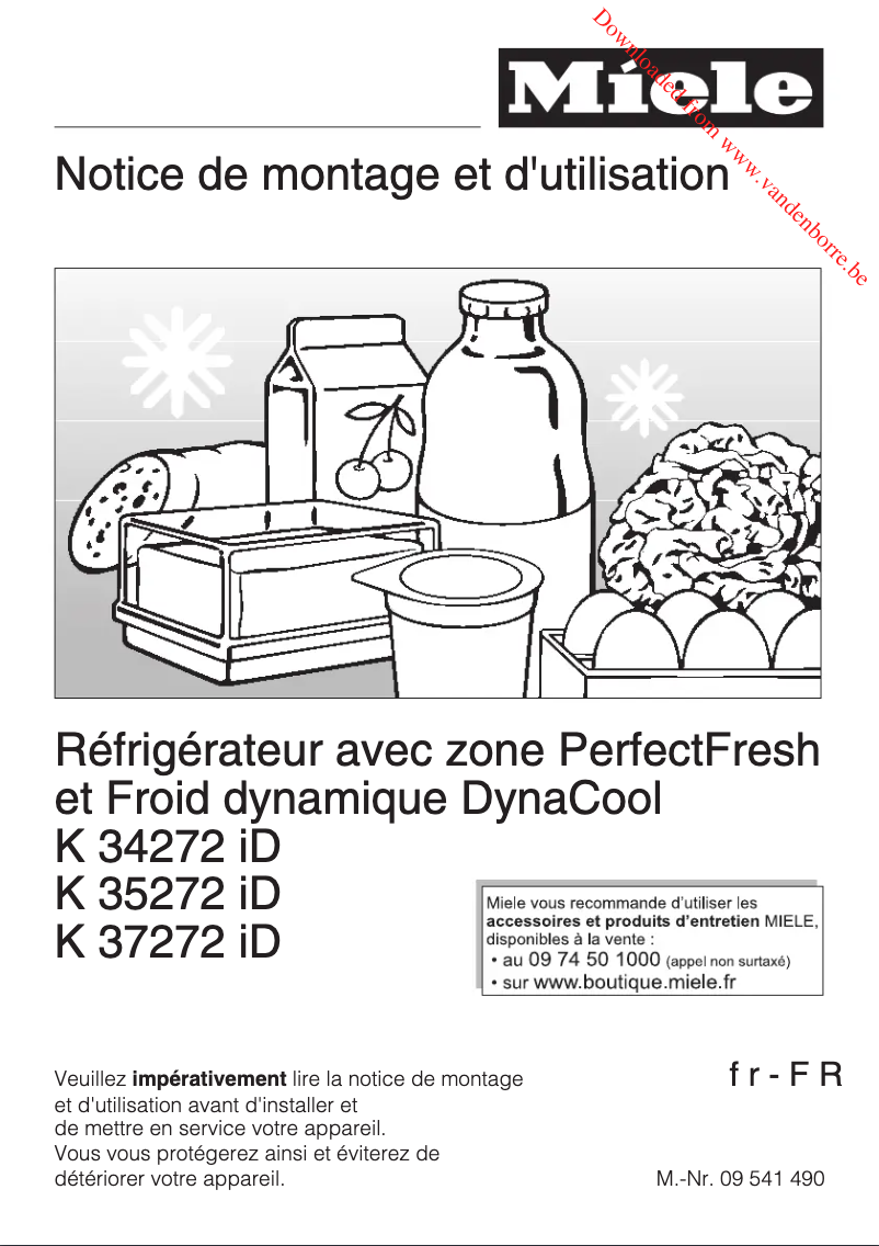 Page 1 of the manual User Manual Miele K 34272 ID