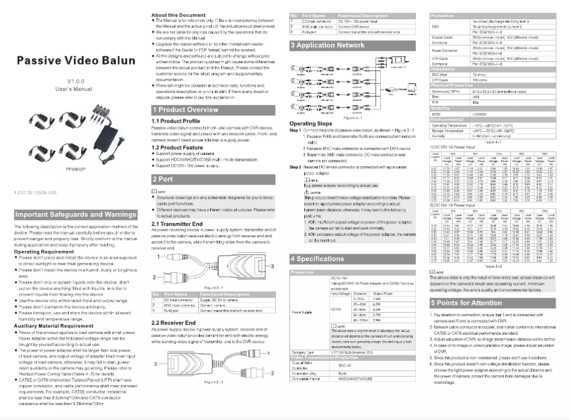 First page image of the manual for PFM802P