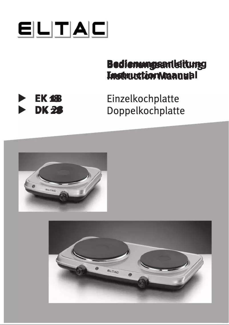 First page image of the manual for EK 18