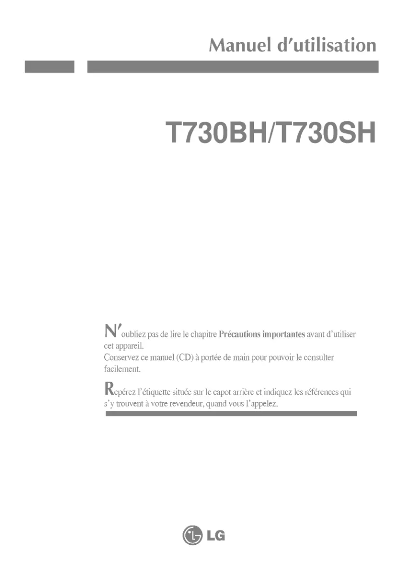First page image of the manual for T730BHKL