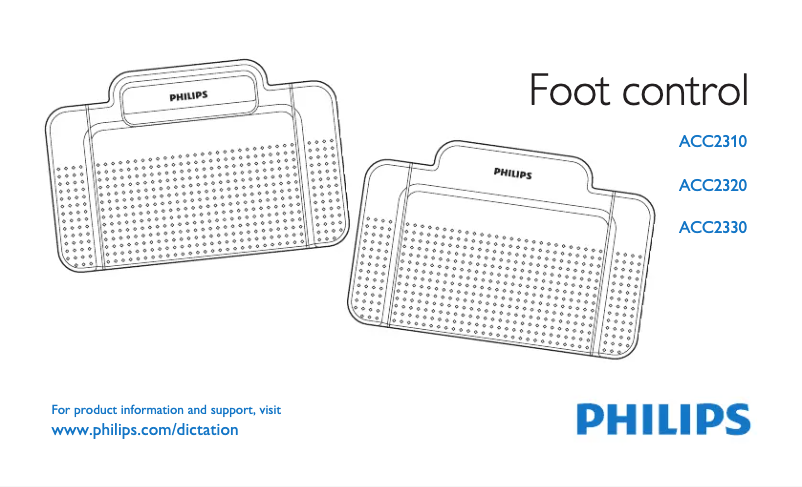 Page 1 of the manual User Manual Philips Foot control ACC2320