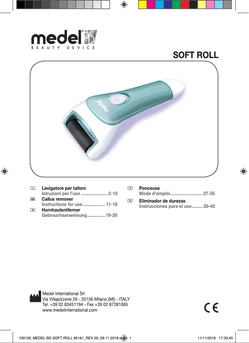 First page image of the manual for Soft roll