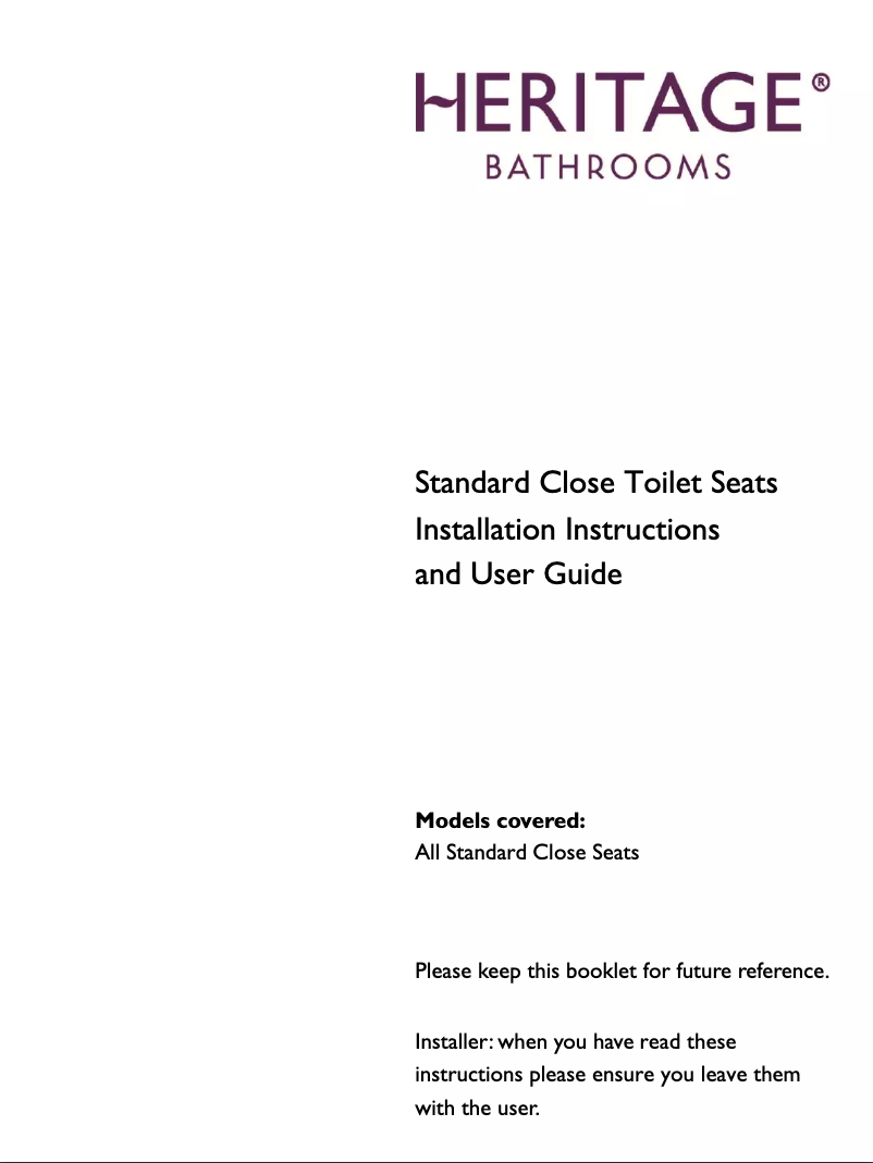 Page 1 of the manual User Manual Heritage BLK101