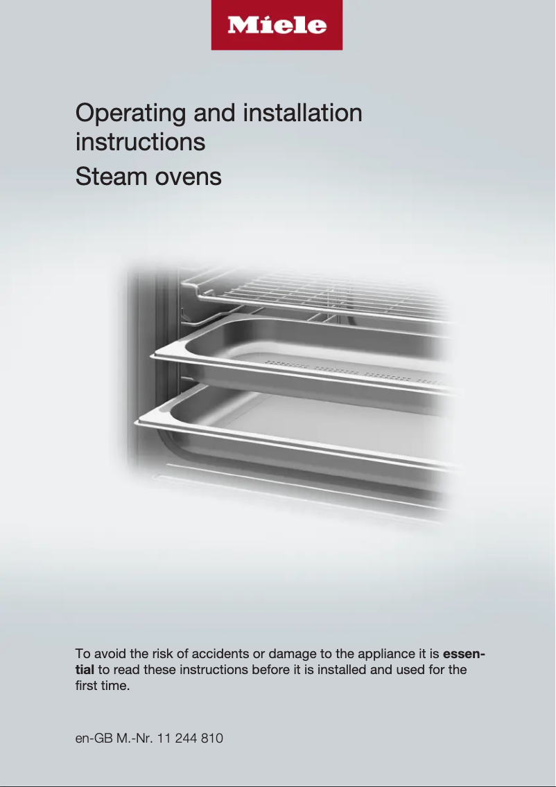 Page 1 of the manual User Manual Miele 11094390