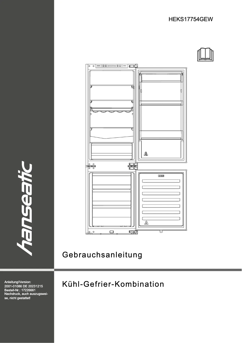 Page 1 of the manual User Manual Hanseatic HEKS17754GEW