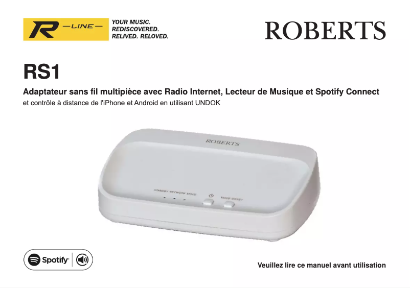 First page image of the manual for RS1