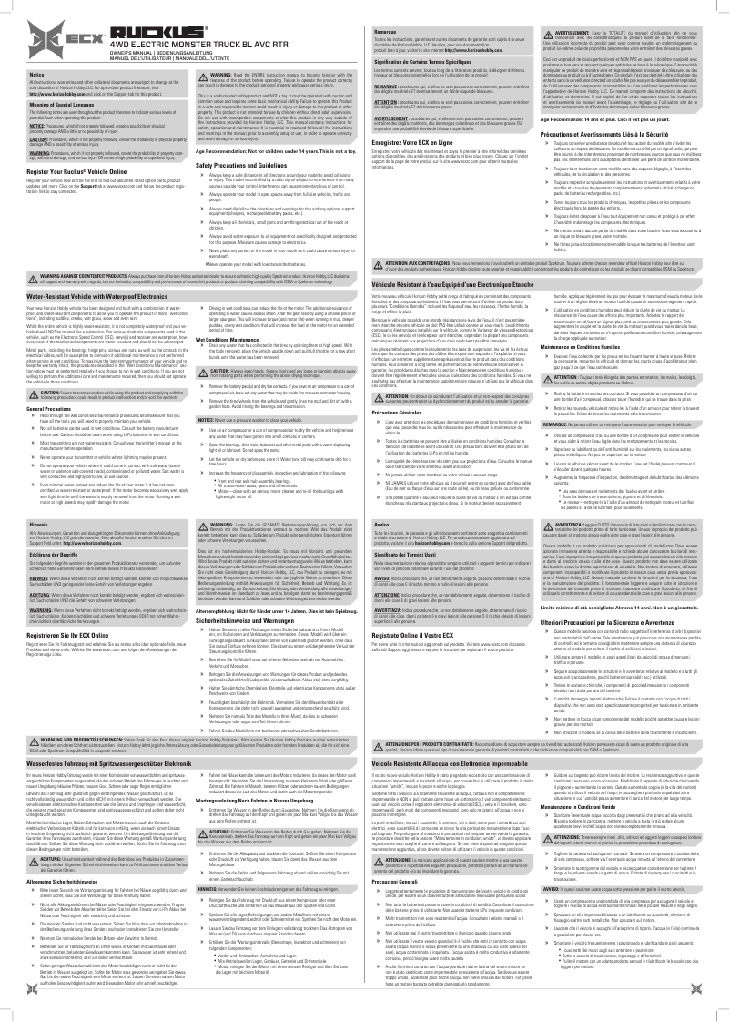 Page 1 of the manual User Manual ECX ECX03016
