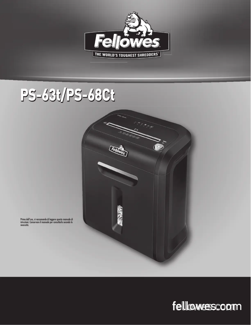 First page image of the manual for Powershred PS-68Ct