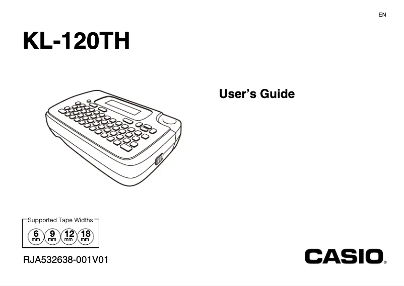 Page 1 of the manual User Manual Casio KL-120TH