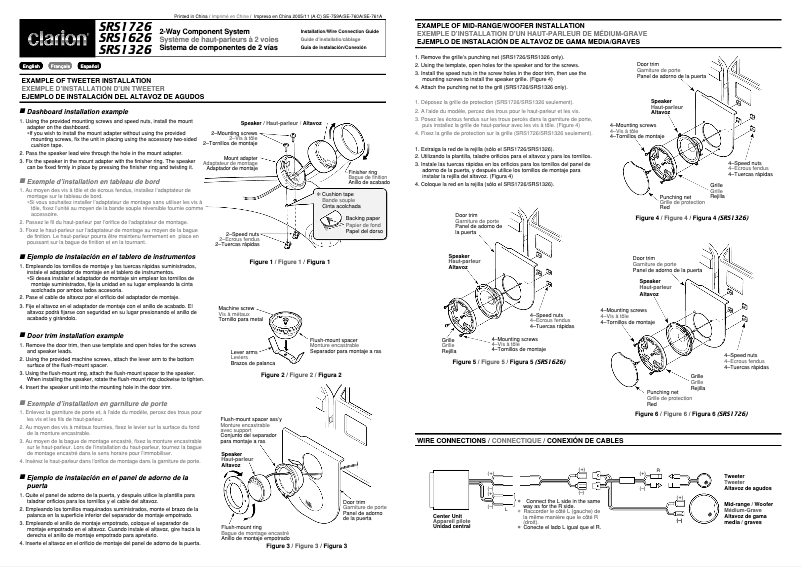 Page 1 de la notice Manuel utilisateur Clarion SRS1326