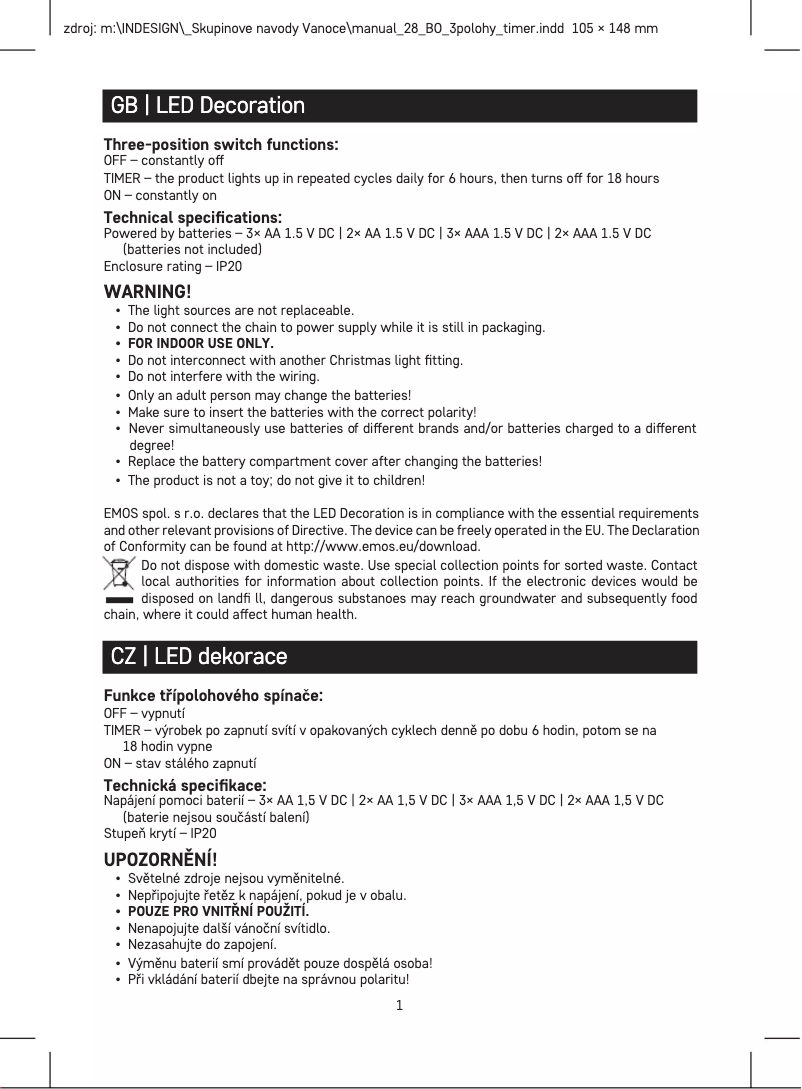 First page image of the manual for DCLW28