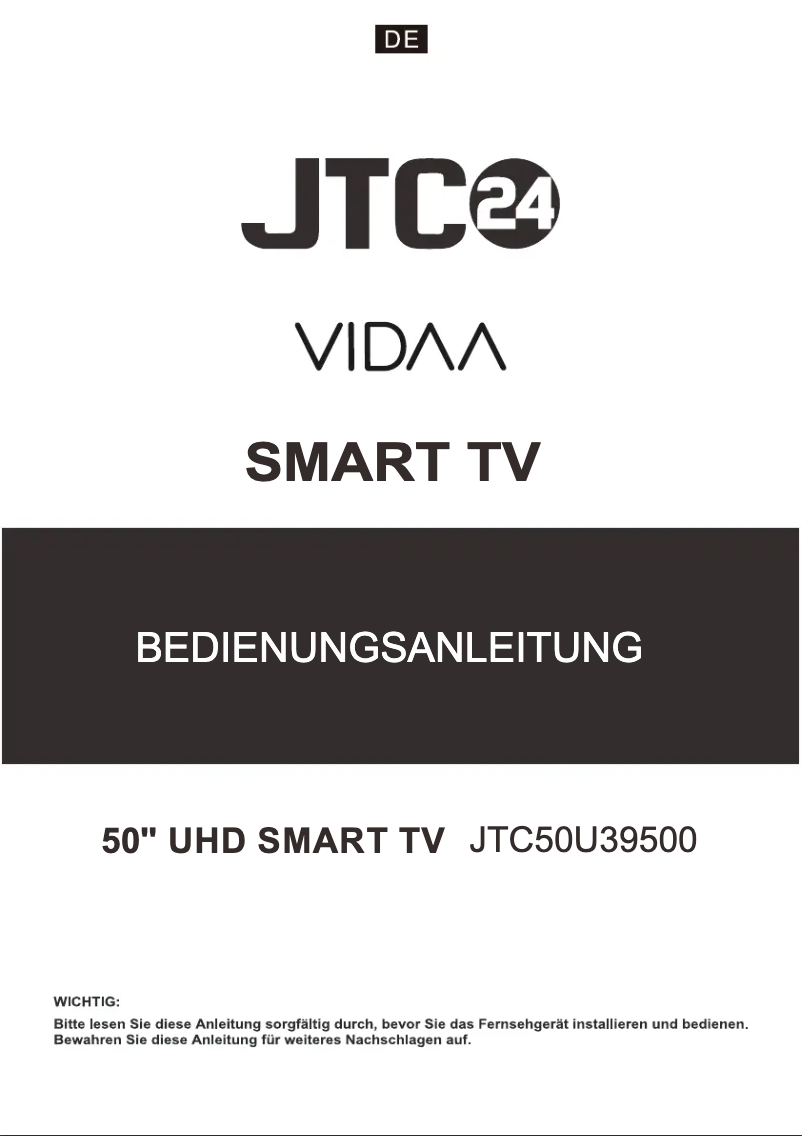 First page image of the manual for JTC50U39500