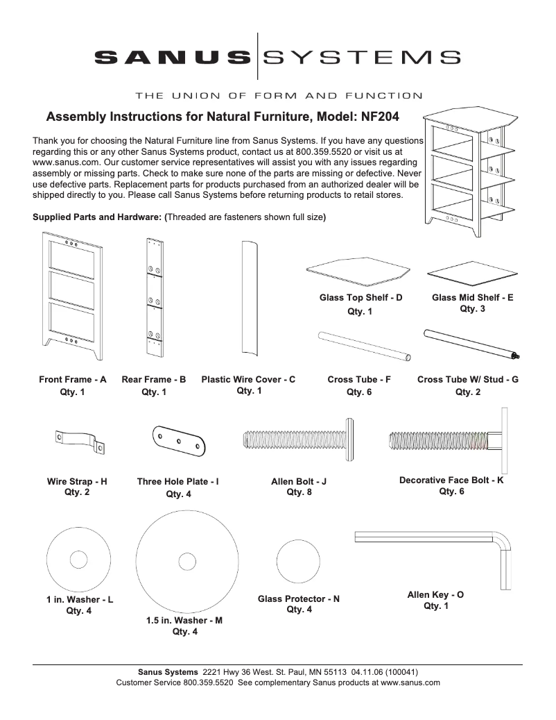 First page image of the manual for NF204