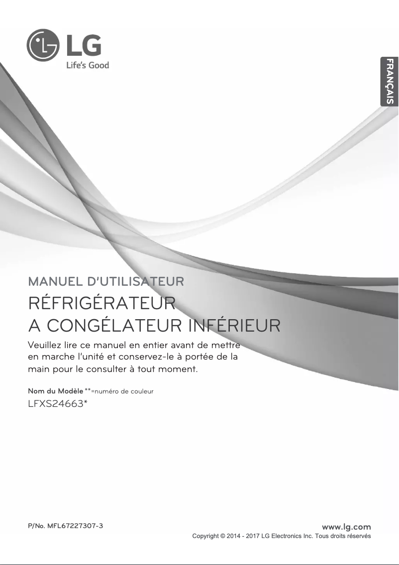 First page image of the manual for LFXS24663S