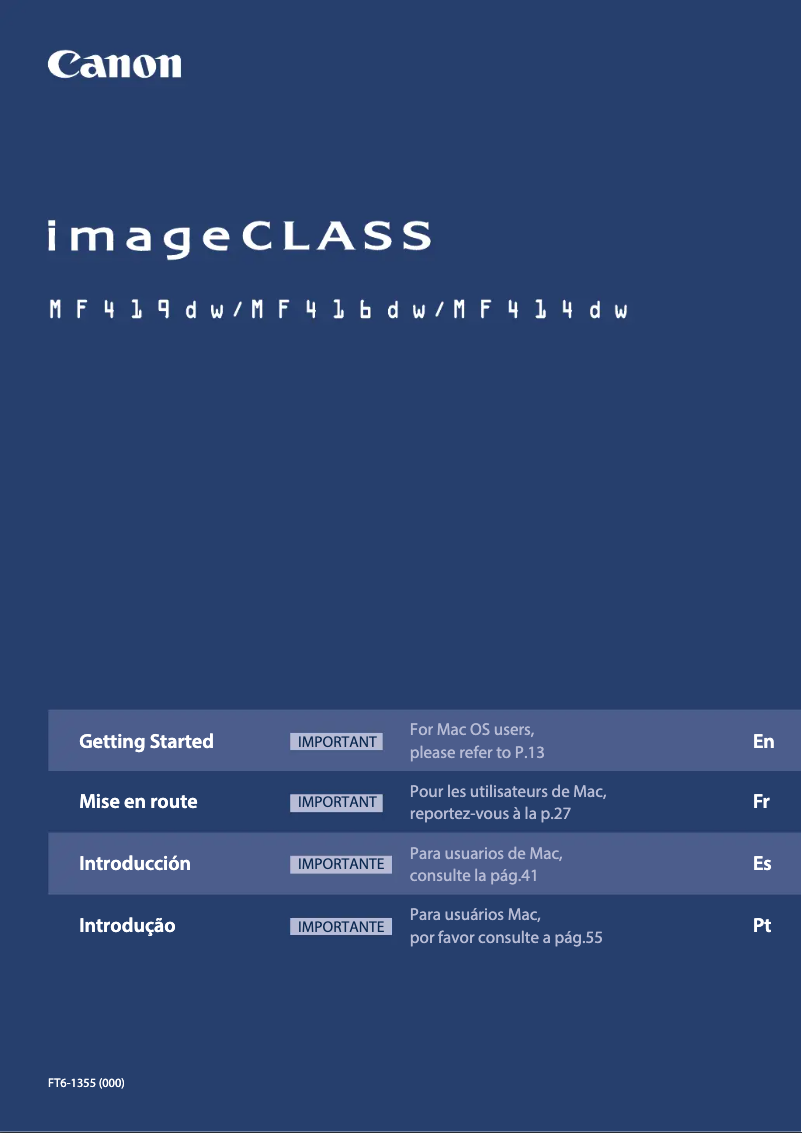 Page 1 of the manual User Manual Canon imageCLASS MF414dw