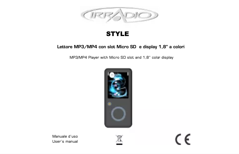 Page 1 of the manual User Manual Irradio Style