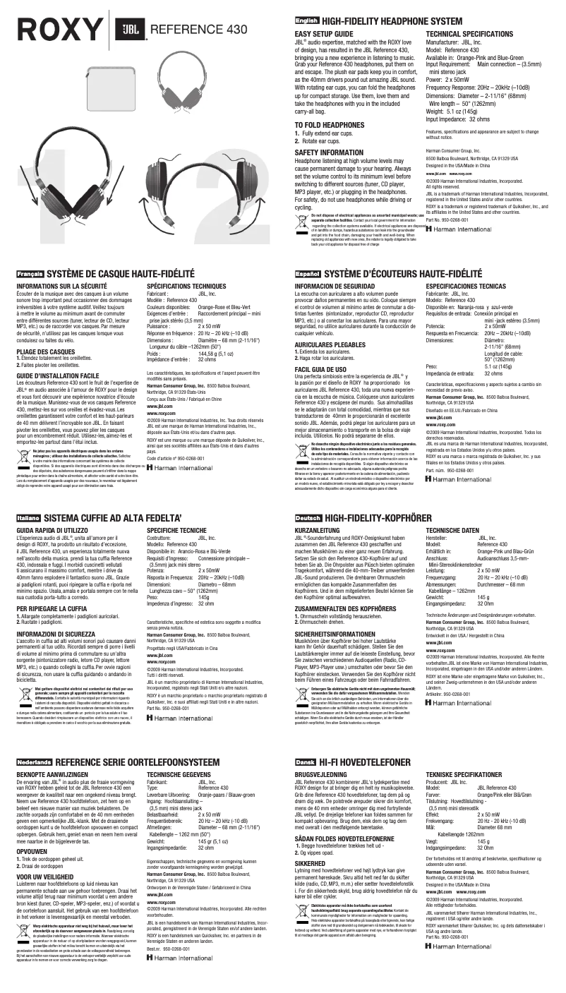 First page image of the manual for Reference 430