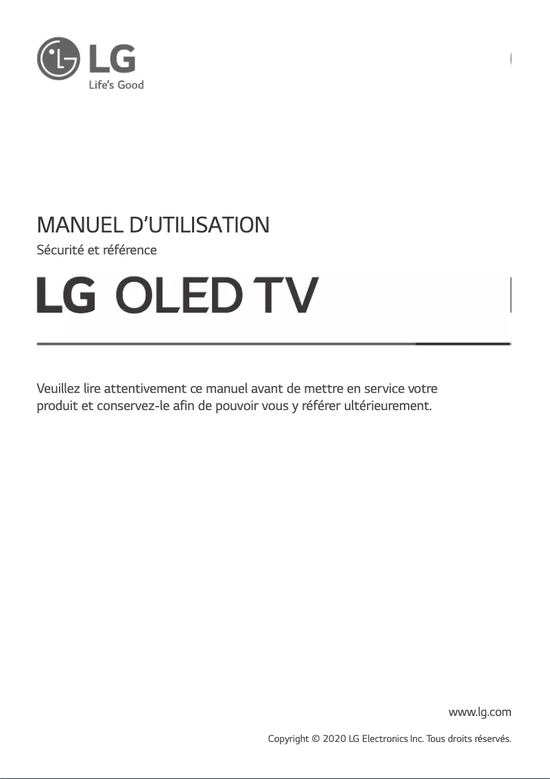 Page 1 of the manual User Manual LG OLED55BX6LB