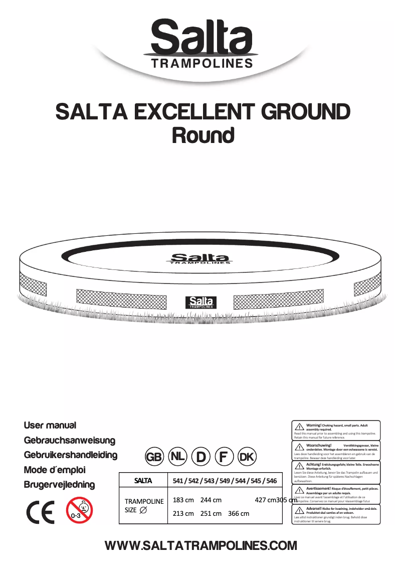 Page 1 of the manual User Manual Salta Excellent Ground 427 cm