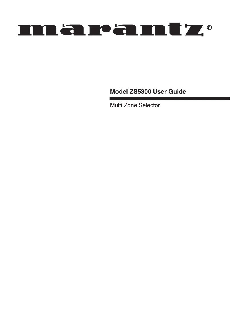 First page image of the manual for ZS5300