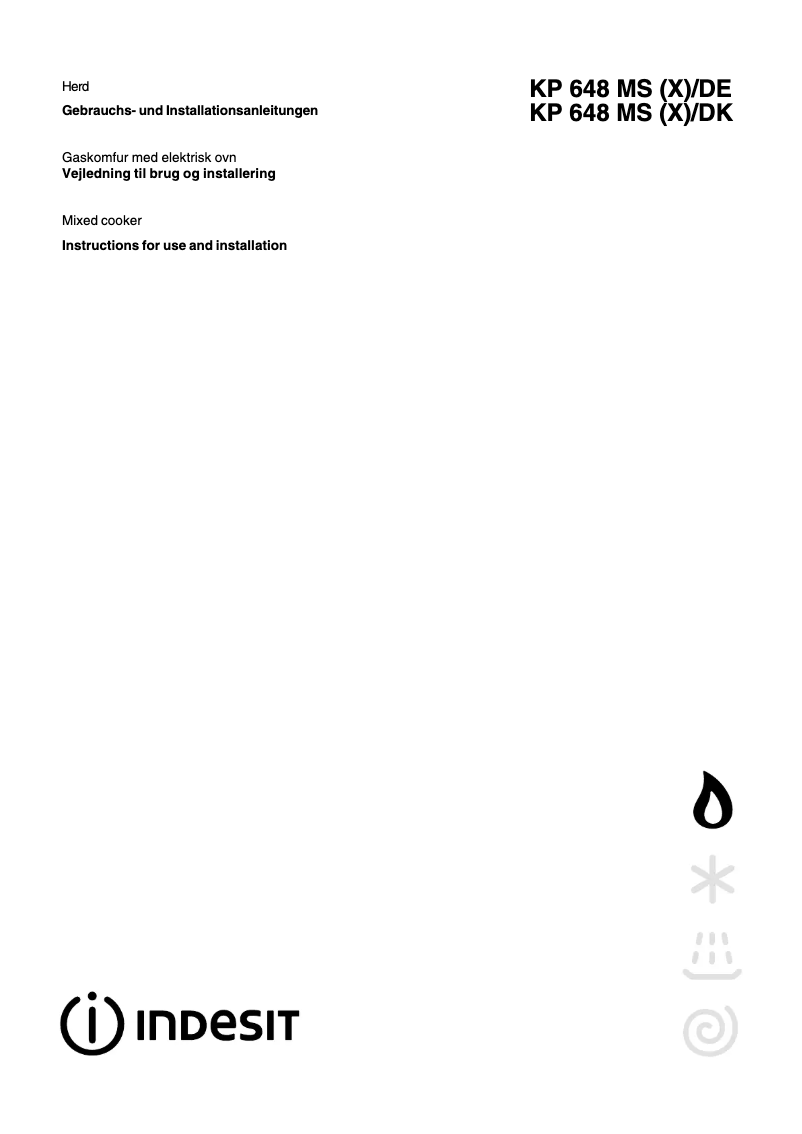 First page image of the manual for KP 648 MS (X)/DE (T)