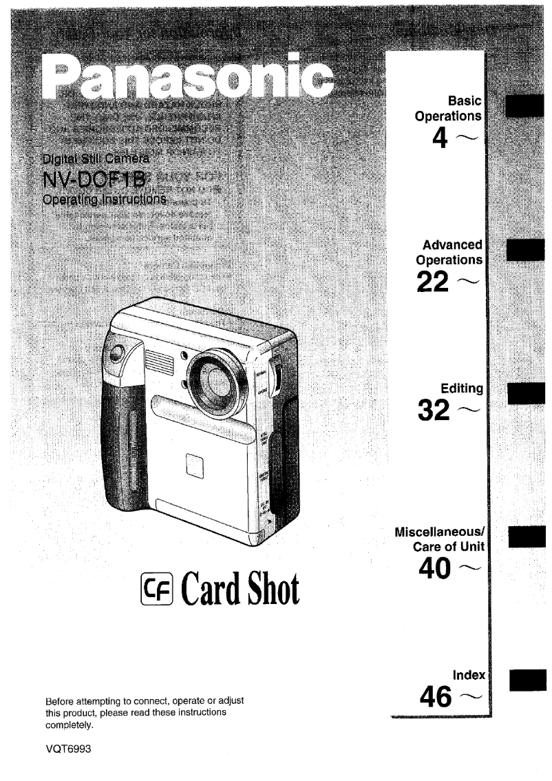 First page image of the manual for Cardshot NV-DCF1
