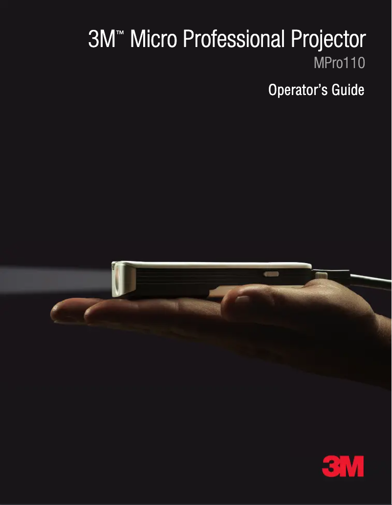 Page 1 of the manual User Manual 3M MPro110
