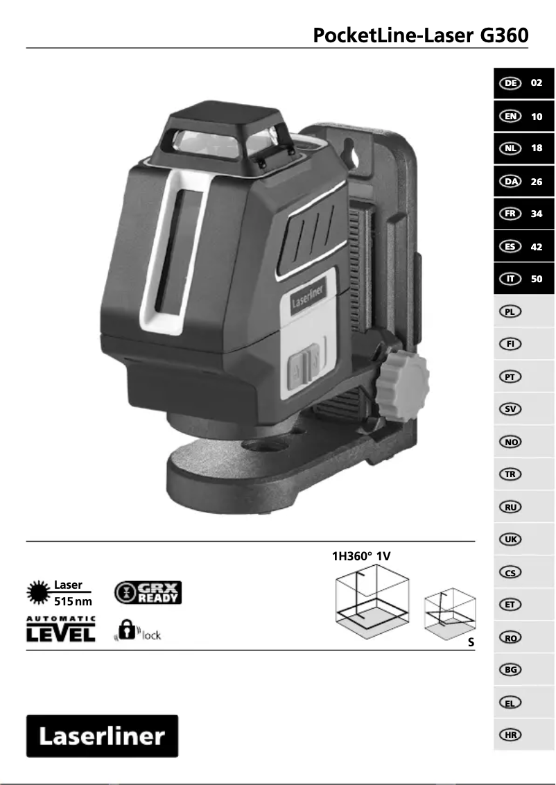 First page image of the manual for PocketLine-Laser G360