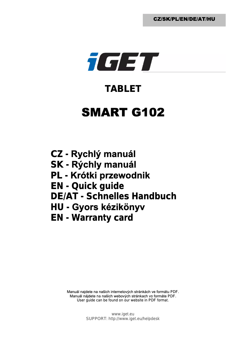First page image of the manual for G102