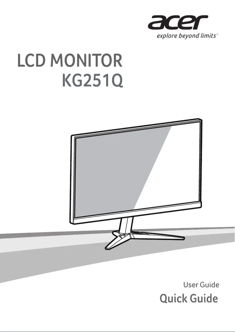 Page 1 of the manual Quick Start Guide Acer KG251QD